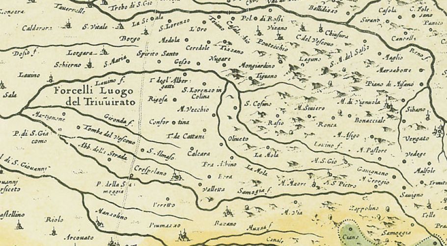 La Valle del Lavino in una carta di Joan Blaeu, 1665